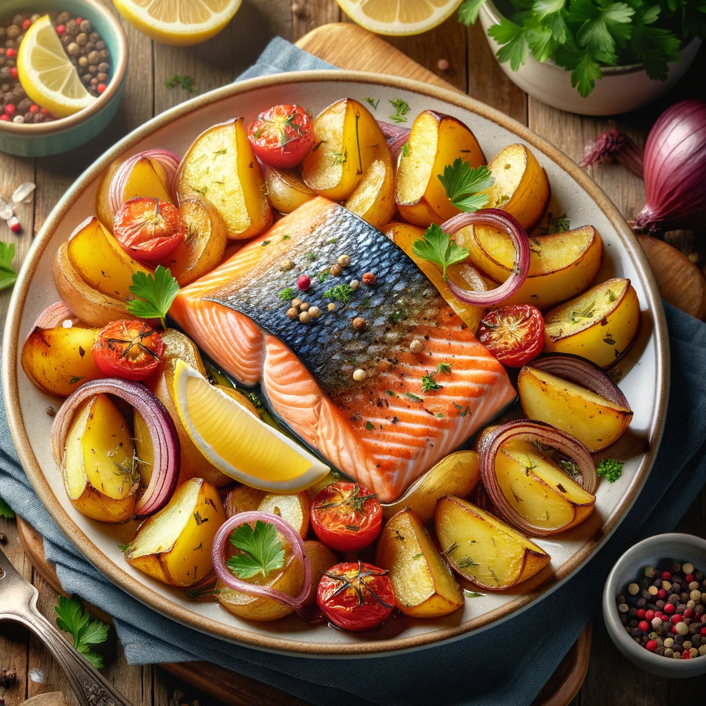 Salmão no Forno com Batatas: Uma Refeição Saudável e Saborosa